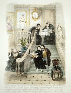 Illustratie uit Bezoek van een Londense verfijnde heer aan zijn ongehuwde tantes op het platteland, gepubliceerd 1859 door Theo Theo